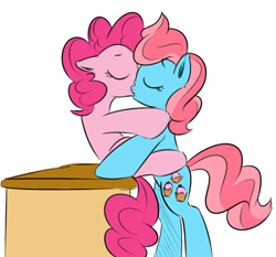 Size: 800x746 | Tagged: safe, artist:tiki2, artist:xioade, character:cup cake, character:pinkie pie, ship:cakepie, eyes closed, female, infidelity, kissing, lesbian, shipping
