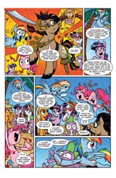 Size: 1073x1650 | Tagged: safe, idw, official, official comic, character:applejack, character:fluttershy, character:pinkie pie, character:rainbow dash, character:rarity, character:twilight sparkle, character:twilight sparkle (alicorn), species:alicorn, species:crab, species:dragon, species:earth pony, species:pegasus, species:pony, species:unicorn, amputee, captain hoofbeard, comic, cutlass, dialogue, ear piercing, earring, female, idw advertisement, jewelry, male, mane six, mare, mouth hold, necklace, piercing, preview, speech bubble, stallion, sword, weapon