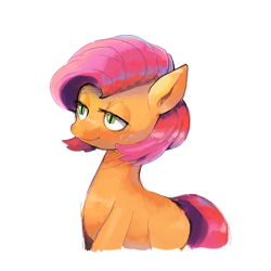Size: 2874x2872 | Tagged: safe, artist:karzahnii, character:babs seed, species:earth pony, species:pony, female, simple background, smiling, solo, white background