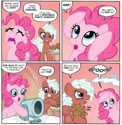 Size: 519x532 | Tagged: safe, idw, character:pinkie pie, partillery, party cannon, toffee truffle