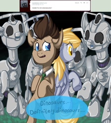 Size: 848x942 | Tagged: safe, artist:buljong, character:derpy hooves, character:doctor whooves, character:time turner, species:pegasus, species:pony, ask, ask doctor whooves, cyberman, cyborg, female, mare, necktie