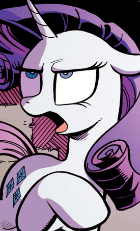 Size: 275x453 | Tagged: safe, idw, character:rarity, animated, reaction image, solo, vibrating