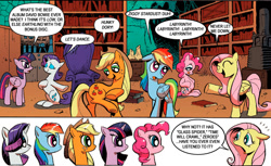 Size: 800x490 | Tagged: safe, idw, character:applejack, character:fluttershy, character:pinkie pie, character:rainbow dash, character:rarity, character:twilight sparkle, character:twilight sparkle (alicorn), species:alicorn, species:pony, david bowie, exploitable meme, female, mane 6 interests, mane six, mare, meme