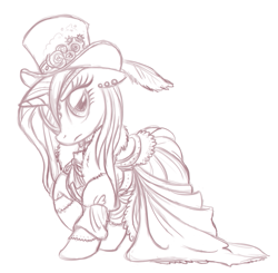 Size: 603x590 | Tagged: safe, artist:whitediamonds, character:rarity, monocle, sketch