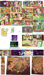 Size: 2600x4440 | Tagged: safe, artist:aurek-skyclimber, idw, screencap, character:angel bunny, character:apple bloom, character:fluttershy, character:philomena, character:pinkie pie, character:rainbow dash, character:rarity, character:scootaloo, character:spike, character:sweetie belle, character:twilight sparkle, species:pegasus, species:pony, analysis, blueprint, building, compilation, cutie mark crusaders, fluttershy's cottage, interior, map, parasprite