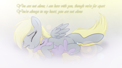 Size: 1920x1080 | Tagged: safe, artist:illuminatiums, artist:vipeydashie, character:derpy hooves, character:dinky hooves, species:pegasus, species:pony, cuddling, equestria's best mother, female, mare, michael jackson, show accurate, snuggling, song reference, vector, wallpaper, you are not alone