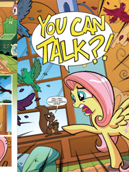 Size: 720x960 | Tagged: safe, idw, character:fluttershy, species:pegasus, species:pony, friends forever, idw advertisement, preview, squirrel