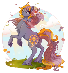 Size: 1024x1095 | Tagged: safe, artist:cigarscigarettes, oc, oc only, oc:ray of light, flower, solo
