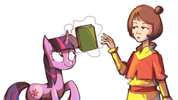 Size: 900x506 | Tagged: safe, artist:karzahnii, character:twilight sparkle, crossover, jinora, the legend of korra