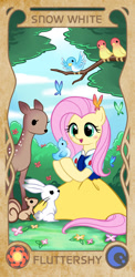 Size: 449x921 | Tagged: safe, artist:apzzang, character:angel bunny, character:fluttershy, parody, snow white