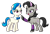 Size: 2304x1584 | Tagged: safe, artist:thecheeseburger, idw, character:dj pon-3, character:octavia melody, character:vinyl scratch, species:earth pony, species:pony, species:unicorn, g4, alternate universe, female, mare, mirror universe, raised hoof, reflections, rocktavia, simple background, three quarter view, transparent background, vinyl class