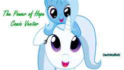 Size: 1920x1080 | Tagged: safe, artist:darkwolfmx, idw, character:trixie, oc, oc:trixie's mom, cute, daughter, diatrixes, female, filly, filly trixie, floppy ears, happy, like mother like daughter, mother, mother and daughter, open mouth, parent, pony hat, smiling, young, younger