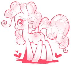 Size: 800x736 | Tagged: safe, artist:qpqp, character:pinkie pie, species:earth pony, species:pony, cute, diapinkes, female, heart, mare, plot, profile, solo