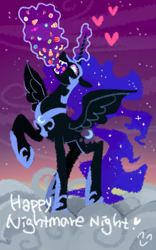 Size: 500x800 | Tagged: safe, artist:kairean, character:nightmare moon, character:princess luna, candy, nightmare night, solo
