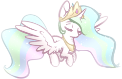 Size: 900x583 | Tagged: safe, artist:catitty, character:princess celestia, eyes closed, solo