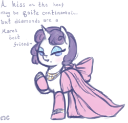 Size: 890x855 | Tagged: safe, artist:mcponyponypony, character:rarity, clothing, diamonds, dress, gentlemen prefer blondes, jewelry, marilyn monroe, solo