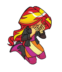 Size: 484x557 | Tagged: safe, idw, character:sunset shimmer, my little pony:equestria girls, crying, despair, sad, sunsad shimmer, sunset being bullied