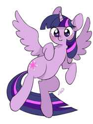 Size: 600x800 | Tagged: safe, artist:kairean, character:twilight sparkle, character:twilight sparkle (alicorn), species:alicorn, species:pony, blushing, cute, female, mare, simple background, solo, starry eyes, twiabetes, white background, wingding eyes