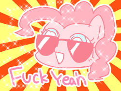 Size: 1024x768 | Tagged: safe, artist:momo, character:pinkie pie, cute, diapinkes, reaction image, solo, vulgar