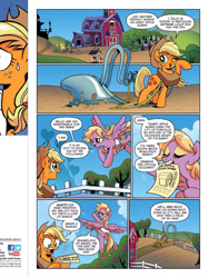 Size: 720x960 | Tagged: safe, idw, character:applejack, bureaucracy, comic, horse collar, horses doing horse things, idw advertisement, plow, preview, tempting fate, working