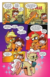 Size: 974x1497 | Tagged: safe, idw, character:applejack, character:mayor mare, death stare, idw advertisement, preview, sparkles, tadwell
