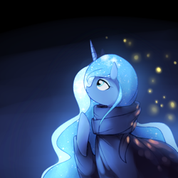 Size: 1280x1280 | Tagged: safe, artist:karzahnii, character:princess luna, clothing, scarf, solo