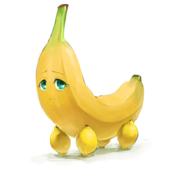 Size: 932x925 | Tagged: safe, artist:audrarius, idw, character:fluttershy, bananafication, bananashy, lemon, wat