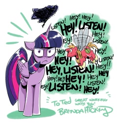 Size: 899x943 | Tagged: safe, artist:brendahickey, idw, character:big mcintosh, character:twilight sparkle, character:twilight sparkle (alicorn), species:alicorn, species:pony, crossover, female, hey listen, link, mare, navi, talkative macintosh, ted anderson, the legend of zelda