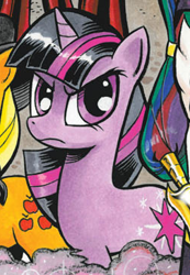Size: 252x364 | Tagged: safe, idw, official comic, character:applejack, character:twilight sparkle, mirror universe
