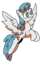 Size: 5000x7598 | Tagged: safe, artist:lightningbolt, idw, character:white lightning, species:pegasus, species:pony, .svg available, absurd resolution, female, flying, frown, mare, raised eyebrow, simple background, solo, spread wings, transparent background, vector, wavy mouth, wide eyes, wings