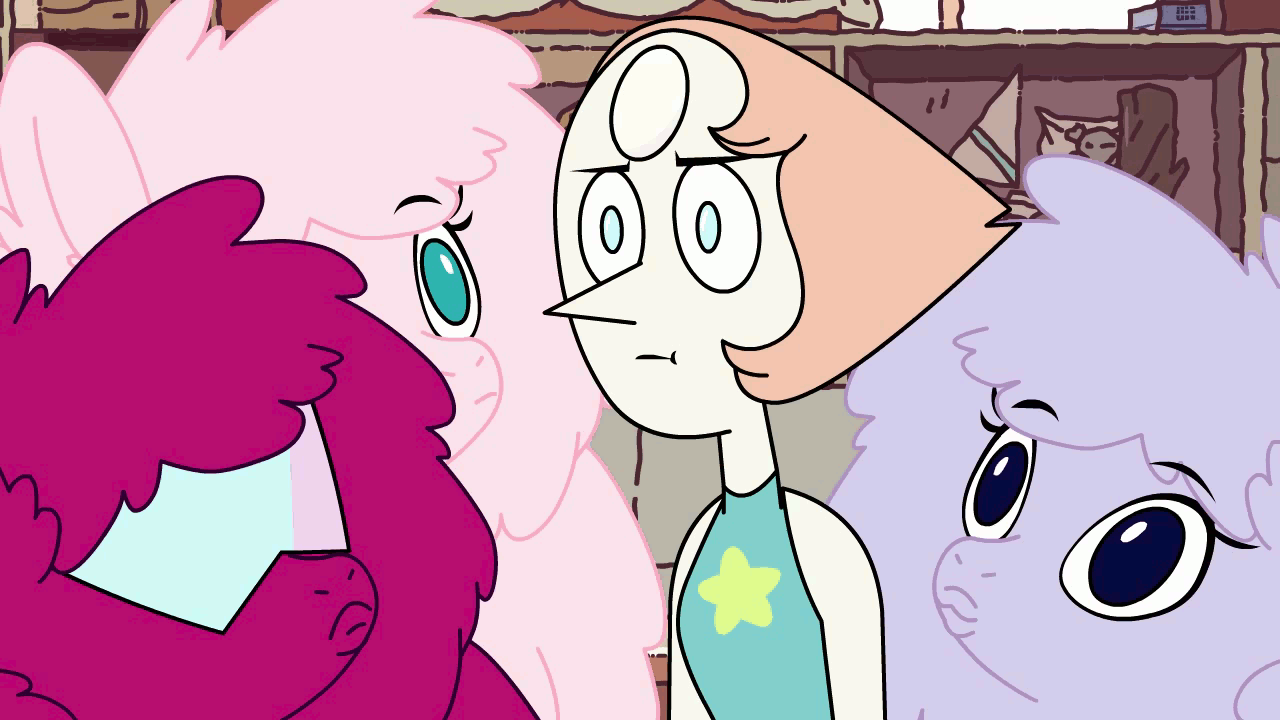 Size: 1280x720 | Tagged: safe, artist:mixermike622, screencap, oc, oc:fluffle puff, :t, amethyst (steven universe), animated, blep, crossover, cute, fluffy ponified, frown, garnet (steven universe), pearl (steven universe), poofle universe, raspberry, steven universe, tongue out, transformation, unamused, wat, wide eyes