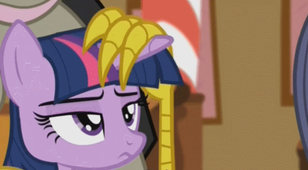 Size: 634x351 | Tagged: safe, screencap, character:discord, character:twilight sparkle, character:twilight sparkle (alicorn), species:alicorn, species:pony, episode:what about discord?, g4, my little pony: friendship is magic, animated, female, flaccid, floppy horn, mare, out of context