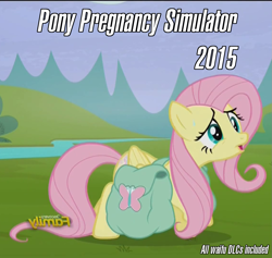 Size: 1139x1080 | Tagged: safe, screencap, character:fluttershy, episode:the hooffields and mccolts, g4, my little pony: friendship is magic, 2015, flipped, pregnant, saddle bag, simulator