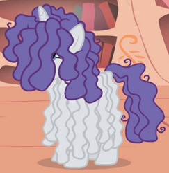 Size: 319x328 | Tagged: safe, screencap, character:rarity, species:pony, species:unicorn, episode:bridle gossip, g4, my little pony: friendship is magic, dreadlocks, female, hairity, mare, outfit catalog, solo