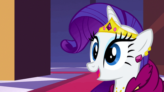 Size: 550x310 | Tagged: safe, screencap, character:rarity, episode:the best night ever, g4, my little pony: friendship is magic, animated, eye shimmer, wahaha