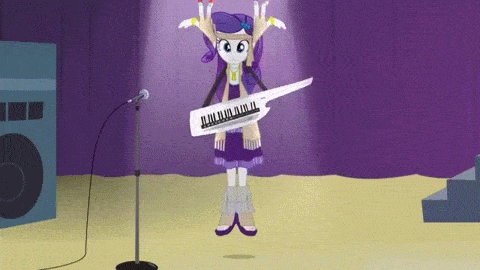 Size: 480x270 | Tagged: safe, screencap, character:rarity, equestria girls:rainbow rocks, g4, my little pony:equestria girls, animated, feet, gif, hanging, magnet, musical instrument, sandals, solo