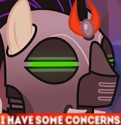 Size: 457x472 | Tagged: safe, screencap, character:ivory, character:ivory rook, species:crystal pony, species:pony, episode:the cutie re-mark, alternate timeline, big hero 6, brainwashed, crystal war timeline, expand dong, exploitable meme, image macro, meme, mind control, reaction image, sombra soldier, why.jpg