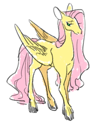 Size: 500x666 | Tagged: safe, artist:kairean, character:fluttershy, simple background, sketch, solo, white background