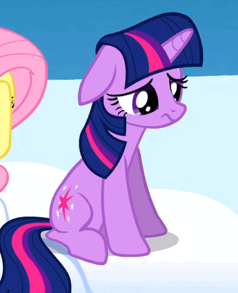 Size: 345x426 | Tagged: safe, screencap, character:fluttershy, character:twilight sparkle, character:twilight sparkle (unicorn), species:pony, species:unicorn, episode:sonic rainboom, g4, my little pony: friendship is magic, animated, bipolar, cropped, cute, sitting, twiabetes