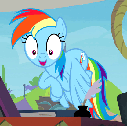 Size: 416x414 | Tagged: safe, screencap, character:rainbow dash, episode:trade ya, g4, my little pony: friendship is magic, animated, cute, dashabetes, flying