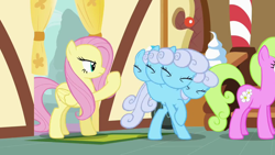 Size: 1280x720 | Tagged: safe, screencap, character:daisy, character:fluttershy, character:linky, character:shoeshine, episode:putting your hoof down, g4, my little pony: friendship is magic, great moments in animation