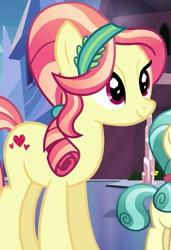 Size: 425x620 | Tagged: safe, screencap, character:coral shores, character:ruby love, species:crystal pony, species:pony, episode:the crystalling, g4, my little pony: friendship is magic, background pony, cropped, female, mare, solo focus