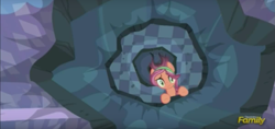Size: 1279x606 | Tagged: safe, screencap, species:crystal pony, species:pony, episode:the crystalling, g4, my little pony: friendship is magic, background pony, ceiling, discovery family logo, female, floor, mare, verity lucky