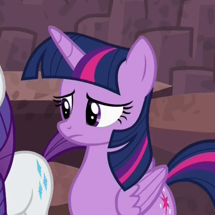 Size: 428x428 | Tagged: safe, screencap, character:rarity, character:twilight sparkle, character:twilight sparkle (alicorn), species:alicorn, species:pony, episode:gauntlet of fire, g4, my little pony: friendship is magic, animated, female, folded wings, mare, nose wrinkle
