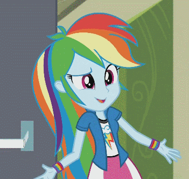 Size: 372x353 | Tagged: safe, screencap, character:rainbow dash, equestria girls:friendship games, g4, my little pony:equestria girls, animated, bragging, cropped