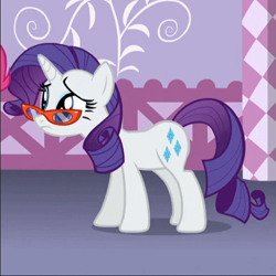 Size: 483x483 | Tagged: safe, screencap, character:rarity, episode:canterlot boutique, g4, my little pony: friendship is magic, cropped, cute, glasses, sad, totes adorbs