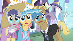 Size: 1280x720 | Tagged: safe, screencap, character:golden gavel, character:silver frames, character:swan song, episode:sweet and elite, g4, my little pony: friendship is magic