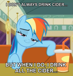 Size: 693x713 | Tagged: safe, screencap, character:rainbow dash, episode:the saddle row review, g4, my little pony: friendship is magic, cider, dashaholic, faec, meme, rainbow dash is best facemaker