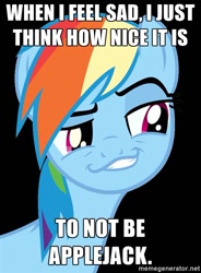 Size: 500x679 | Tagged: safe, screencap, character:rainbow dash, background pony strikes again, caption, faec, meme, op is a duck, op is trying to start shit, smug, smugdash, solo