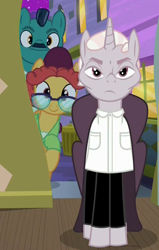 Size: 676x1060 | Tagged: safe, screencap, character:chargrill breadwinner, character:orange slice, character:zesty gourmand, species:pony, episode:spice up your life, g4, my little pony: friendship is magic